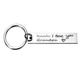 TGCNQ Fathers Day Grandpa Gifts, Grandpa Keychain Keyring, Remember I Love You Grandpa Key Chain Gifts, Father's Day Birthday grandfather Present