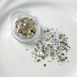 Gold flake mix glitter, 1 set, glitter mix / 골드 플레이크믹스 글리터, 1세트, 글리터믹스