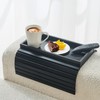 LOVYANXUE Bamboo Sofa Arm Tray Table, Foldable Couch Arm Tray,
