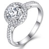 YL 925 Sterling Silver Cut 5A Round Cubic Zirconia Engagement