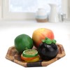 Grid Pattern Wood Plate Fruit Dishes Holder Tea Tray Dessert