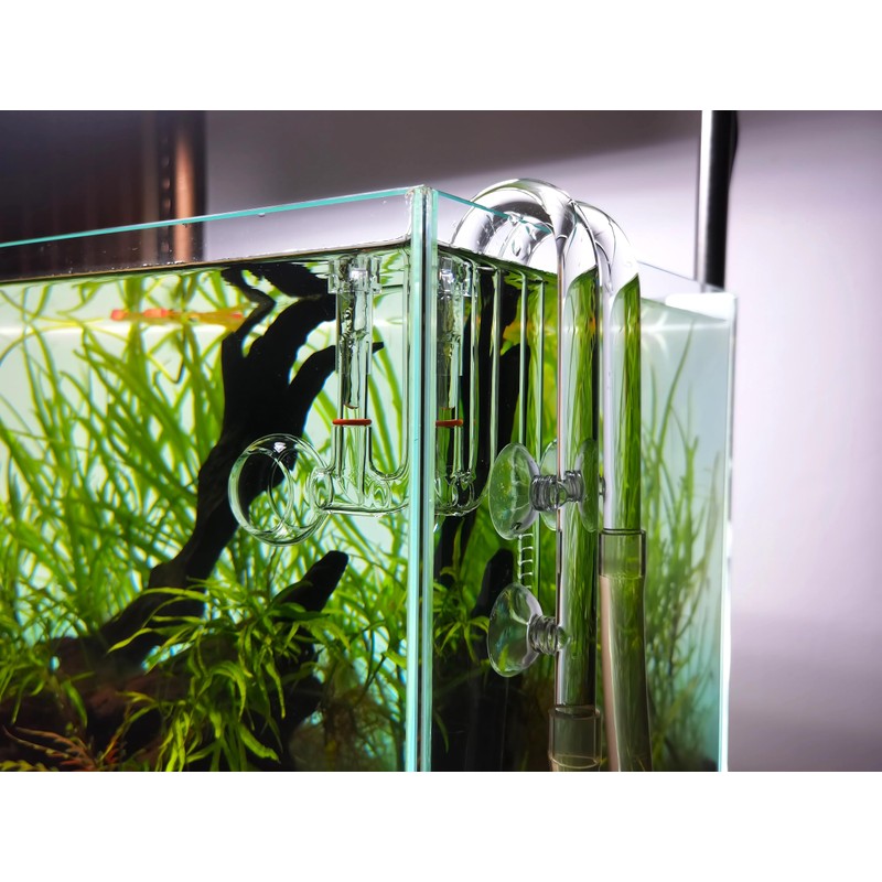 JARDLI Glass Lily Pipe Spin Outflow with Surface Skimmer for