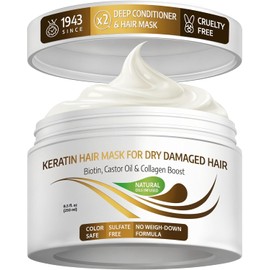 Vitamins Keratin Hair Mask Deep Conditioner - Thin Fine Hair Keratin Argan Silk Hydrating Complex to Repair Dry Damaged Hair and Scalp