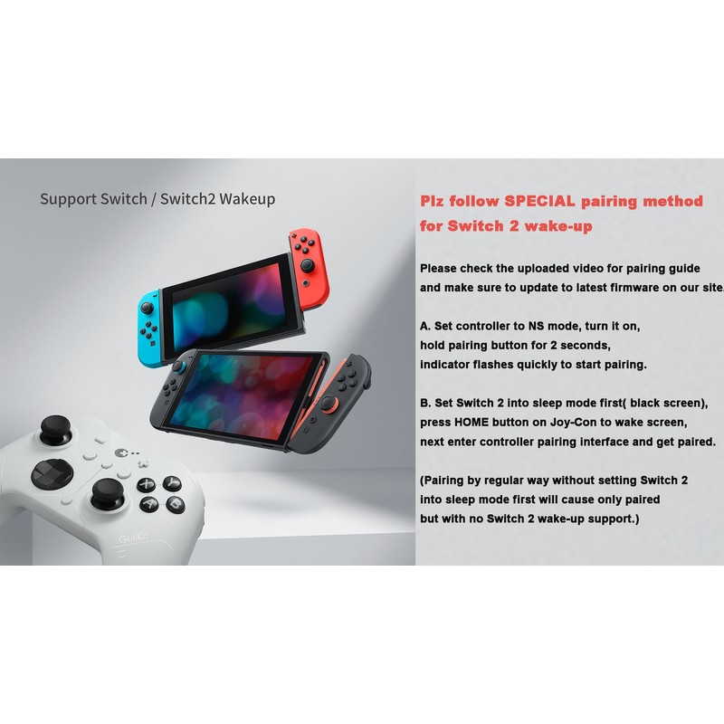 GuliKit ES PRO Fastest Wireless Controller – TMR Anti-Drift&Anti-Snapback Joysticks,