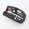 Wrinkle Nylon 84473937 Wide Opening Pouch, Dark Gray, L, Approx.
