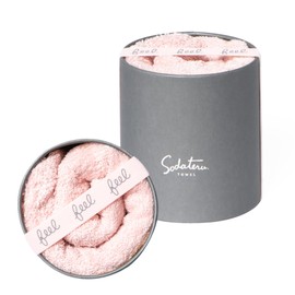 Sodateru Towel Feel Face Towel, Lotus (Pink), 13.4 x 33.5 inches (34 x 85 cm), 100% Cotton, Boxed SD-FEEL-FLO
