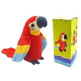 xiulifeifei Talking Parrot Plush Toy, Repeat What You Say Funny Kids Stuffed Toys, Birthday Gift Kids Early Learning Animal Toy Electronic Toy