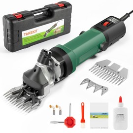 TAKEKIT Sheep Shears, 600W Professional Heavy Duty Sheep Clippers, 6 Speeds Electric Animal Shears for Alpacas Llamas Lambs and Large Dogs with Think Hair, One Set of Extra Blades Included