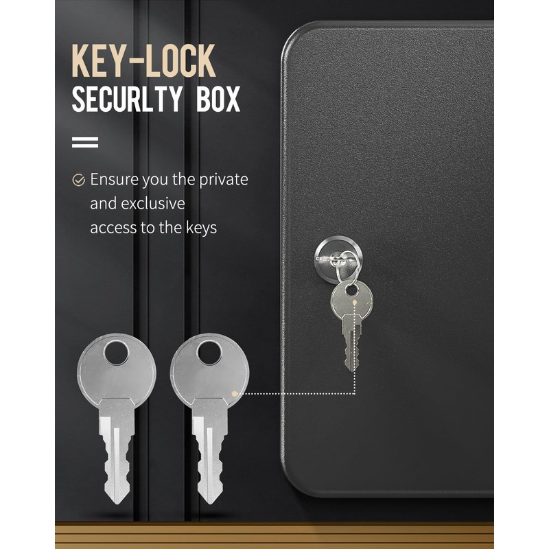Uniclife 48-Key Steel Key Cabinet with 2 Unlocking Keys Wall