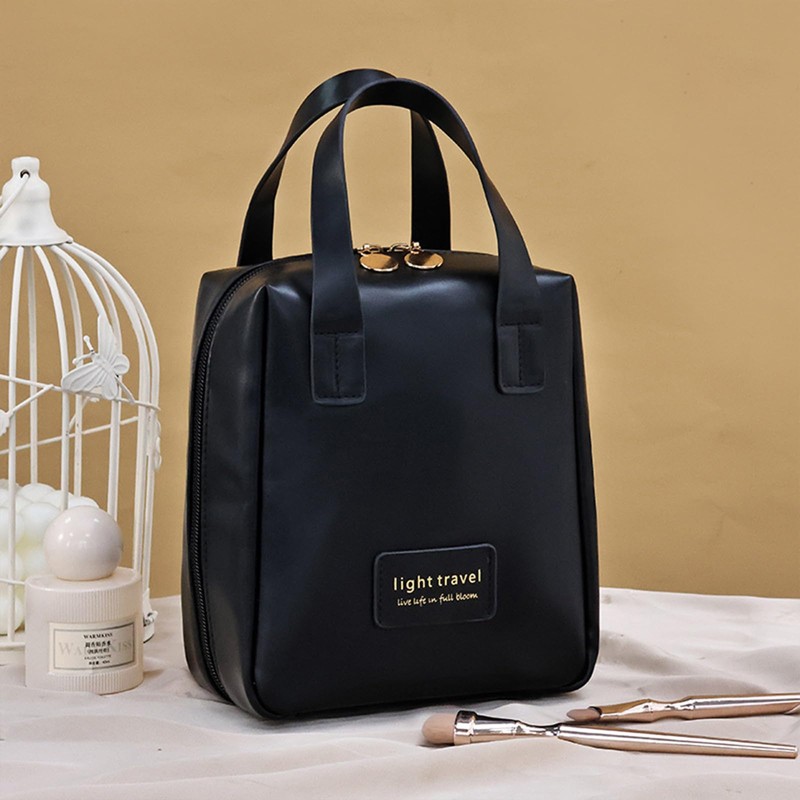 Doffistate Makeup Bag for Women, Large Waterproof Vegan Leather Cosmetic