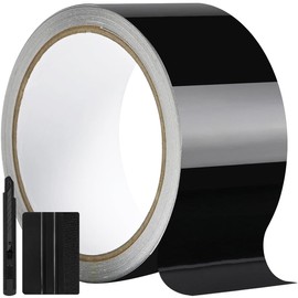 2IN X 30FT Gloss Black Vinyl Wrap for Chrome Delete Window Trim Car Door Sill Protector with Air Release Channel Including Vinyl Wrap Tool Kit