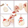 Comesix 60 PCS DIY Wooden Christmas Ornaments to Paint Kit
