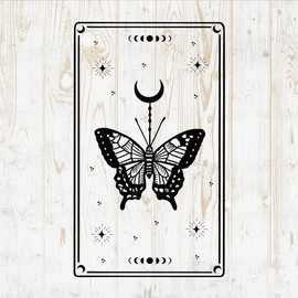 Mystical Witchy Wall Decals - Mystical Witchy Wall Stickers - Minimalist Witch Celestial Witchcraft Magic Wicca Silhouette - Car Window Tumbler Laptop Water Bottle Bedroom Room Home Decor DWSV12922