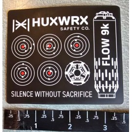 Huxwrx Safety Co. Flow 9K Suppressors Vinyl Sticker Decal New Shot Show