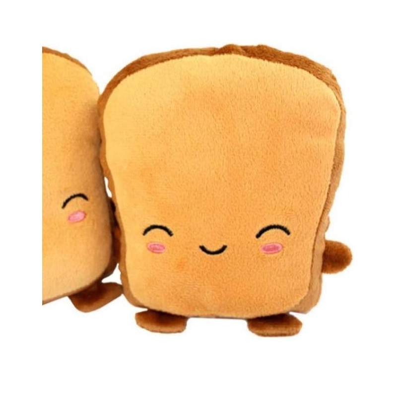Womens Cute Toast Bread Embroidery Face Hand Warmer Winter USB