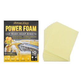 Foam King Car Wash Soap Sheets - 5 Car Washes, No Plastic Bottle, Concentrated Foam Wash Soap - For Foam Cannons, Foam Guns, Bucket Wash. Safe for Cars, Trucks, Motorbikes - 10 Sheets, Citrus Scent