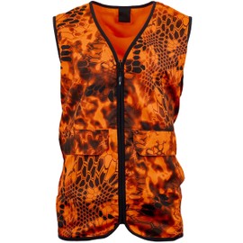 Kryptek Men's Vesuvius Vest, Visibility, Reversible Vesuvius Vest High Visibility Reversable Hunting Safety Vest, Inferno/Blaze Orange, Small US