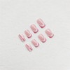 RTKHFZE 24Pcs Medium Square French Tip Glossy Pink Heart Design