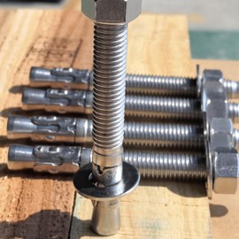 1/2" X 4-1/2" SANTIE 304 Stainless Steel Wedge Anchor, Pkg 25