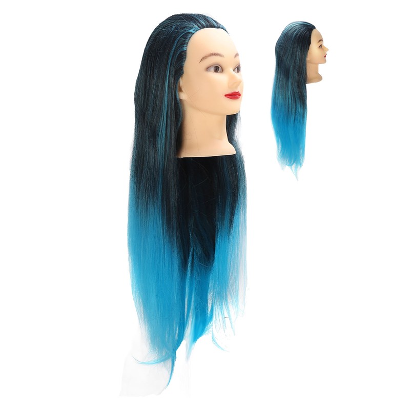 Hair Mannequin Head Colorful Hair Braiding Practice Hairdressing Mannequin Head