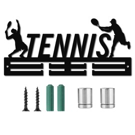 CREATCABIN Acrylic Medal Holder Tennis Medal Hanger Display Stand Wall Mount Hanger Sports Medal Hooks Hanging for Home Badge 2 Lines Athletes Table Tennis Medalist Running Gymnastics Over 20 Medals