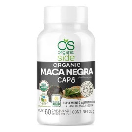 Organic Side Maca Negra Orgánica 500mg 60 Caps Sfn