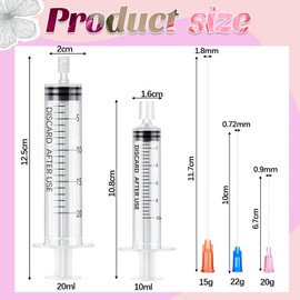 Geiserailie 6 Packs Perfume Syringe Extractor Decanter Kit with Soft Plastic Tube Small Syringes for Liquid Clear Perfume Refill Tools Kit for Refillable Liquid Dispensing and Measuring(10ml 20ml)