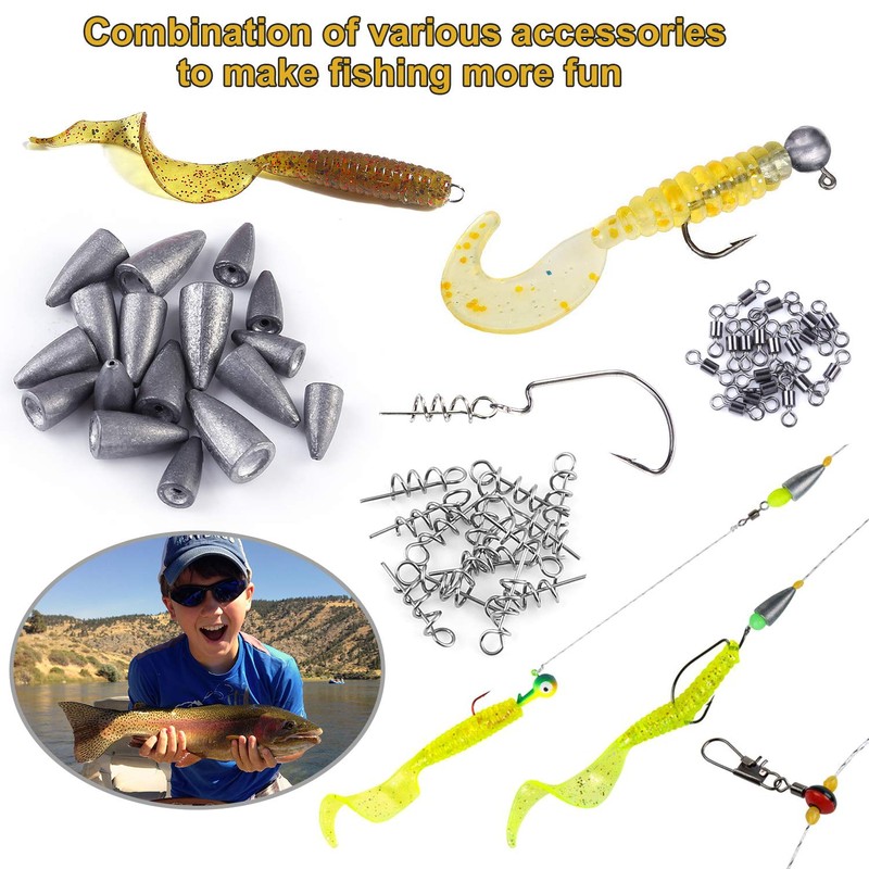PLUSINNO Fishing Lures Baits Tackle Including Crankbaits, Spinnerbaits, Plastic Worms,