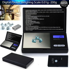 200 x 0.01g Pocket Scale- Portable Digital Scale with Back-lit LCD Display, Elite Digital Pocket Scale Mini scales 200g, Mini Digital Weighing Scale