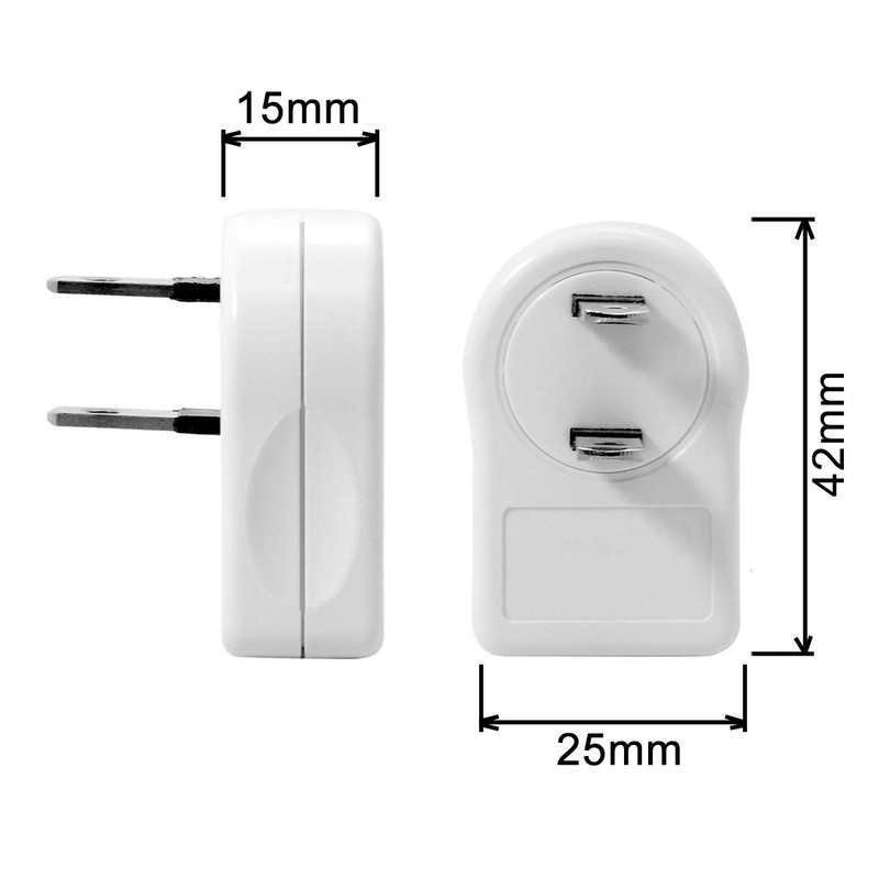 Cablecc NEMA 1-15P USA Outlet Saver Power Extension Adapter 2-Prong