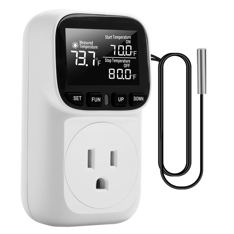 DiyStudio 1800W Thermostat Reptile Temperature Control Socket Reptile Fan Aquarium