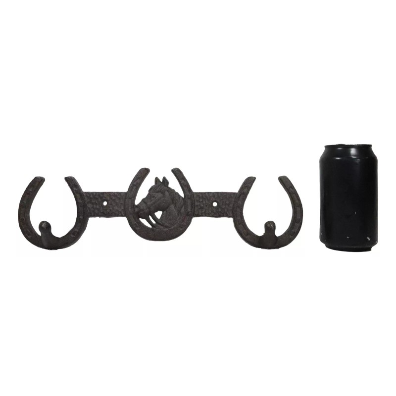 Ebros Gift Rustic Western Horse Head With 3 Horseshoes Lucky