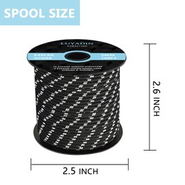 LUYADIN Paracord 240lb - Diameter 2mm Micro Utility Cord -3 Strand Parachute Spool Cord - 100ft 200ft,Paracord for Camping,Hiking,Fishing,Outdoor and DIY
