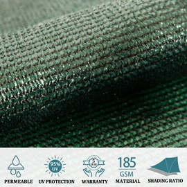 Shade&Beyond Sun Shade Sail 16'X16' Permeable Canopy Green for Patio Garden Yard Deck Pergola (We Make Custom Size)