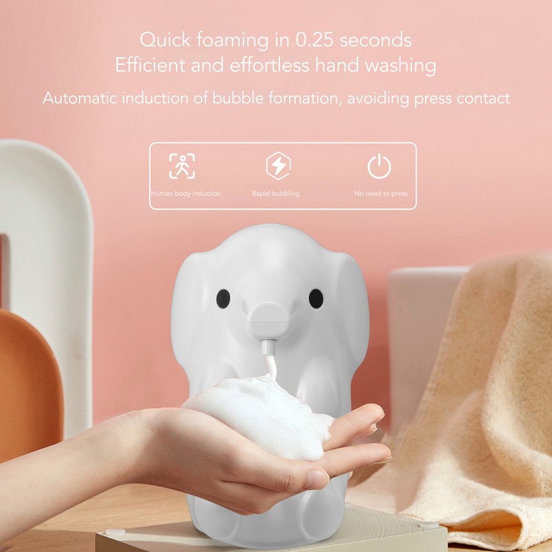 Cute Pet Elephant Touchless Soap Dispenser USB Rechargeable Automatic Foaming