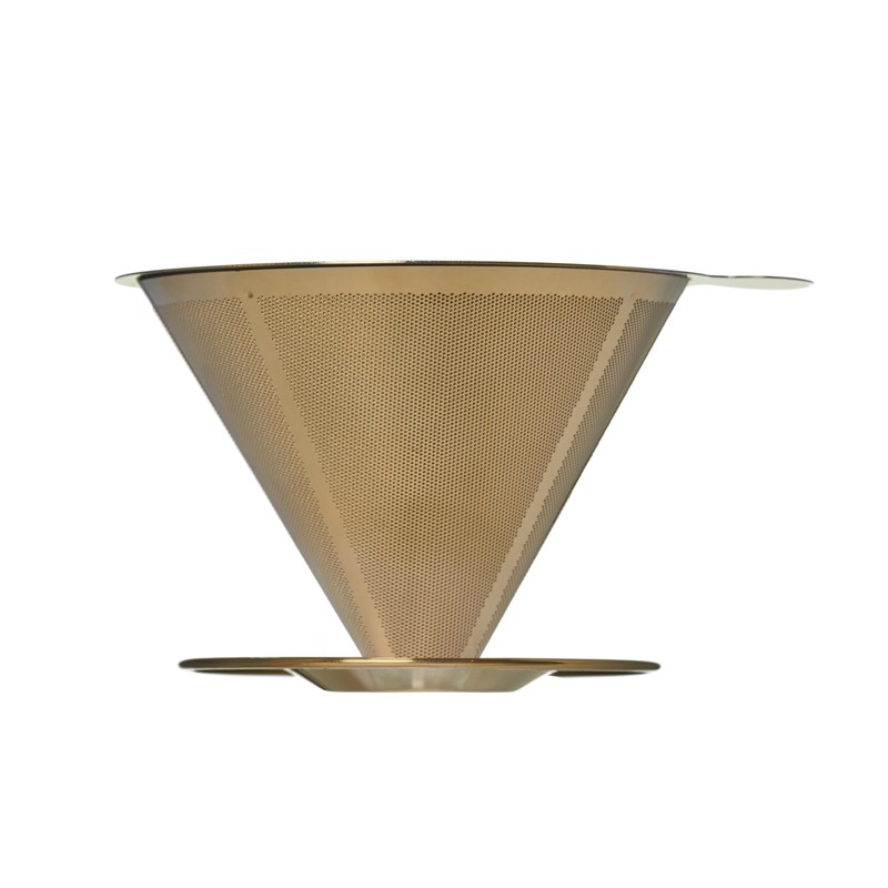 ATHIA Golden Stainless Steel Reusable Coffee Filter, Pour Over Cone