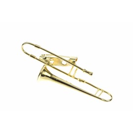 Miniblings Posaune Brosche Posaunenbrosche Posaunist + Box vergoldet - Handmade Modeschmuck I Anstecknadel Button Pins