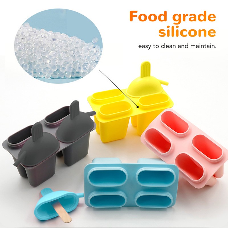Ice Cream Mold Silicone Practical Portable DIY Ice Pop Maker