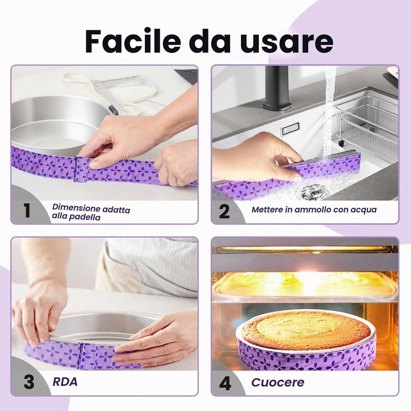 SNAIL GARDEN 4 strisce per torte con 2 tester per