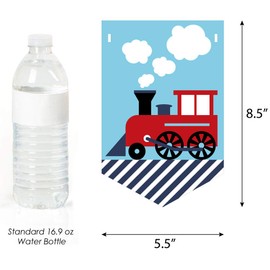 Big Dot of Happiness Railroad Party Crossing - Steam Train Birthday Party or Baby Shower Bunting Banner - Party Decorations - Chugga Chugga Choo Choo