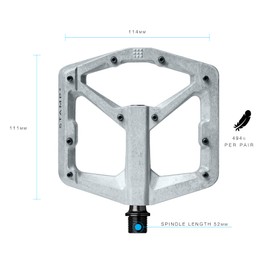 Crank Brothers Flat Pedal for MTB Stamp 2 L Raw Silver 2020