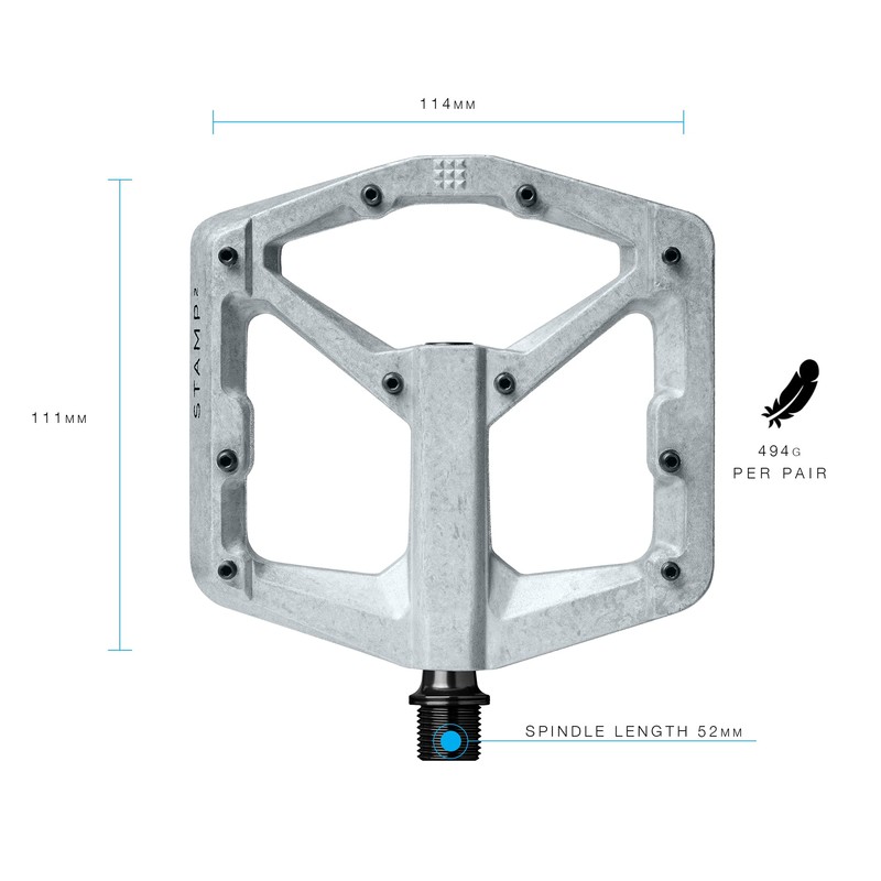 Crank Brothers Flat Pedal for MTB Stamp 2 L Raw