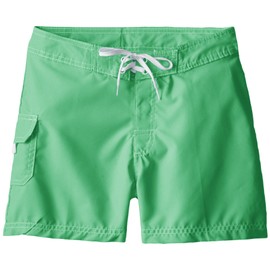 Kanu Surf Girls UPF 50+ Quick Dry Beach Coverup Boardshort, Sassy Green Solid, X-Large (6X)