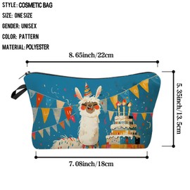 Livel lhood Birthday Lama Makeup Bag Cute Small Organizer Zipper Pouch Birthday Lama Coametic Bag Birthday Present for Women Friends -4, hzz16296