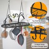 33" Pots and Pans Hanging Rack, Oval Ceiling Pot Rack