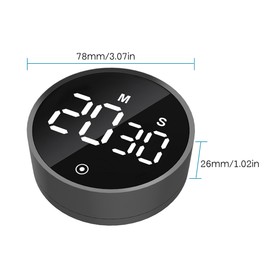 Countdown Timer Time-meter Magnetic Count Down & Count-up Digital-Calculagraph Volume & Brightness Adjustable Large LED Display Rotation Setting with Stopwatch Function Mute Mode for Kitchen Cooking Learning