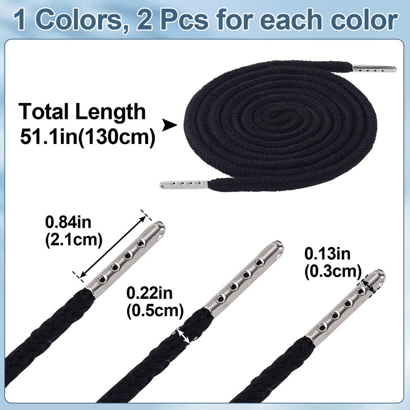 BEIQIYA 2pcs Drawstring Cord with Spring Threader Tool, Replacement Drawstring