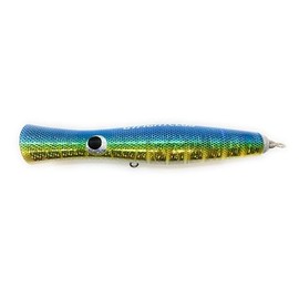 GT Fight Club Skipjack Wood Handmade Pencil Popper Topwater GT Big Game Fishing by Heru Lure (Baby Ahi, 150 g)