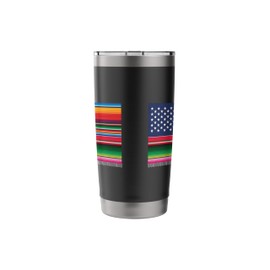American Serape Blanket Striped Flag For Hispanic Chicano Stainless Steel Insulated Tumbler