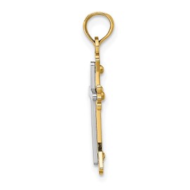 IceCarats 14K Solid Two Tone Gold Holy Cross Necklace Religious Chain Pendant Jesus Christ Charm 22mm x 12mm Only